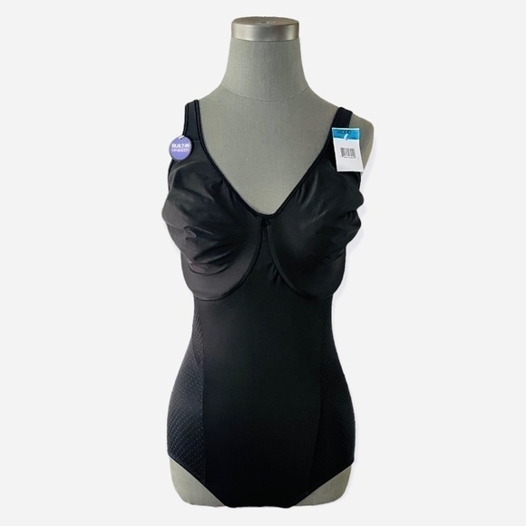 NWT BALI Passion Black For Comfort Firm Control Bodysuit Size 36DDD - Picture 3 of 7